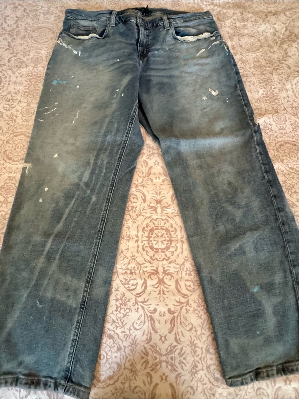 Ralph Lauren Woman Relaxed Jeans - Medium wash with Paint Splatter